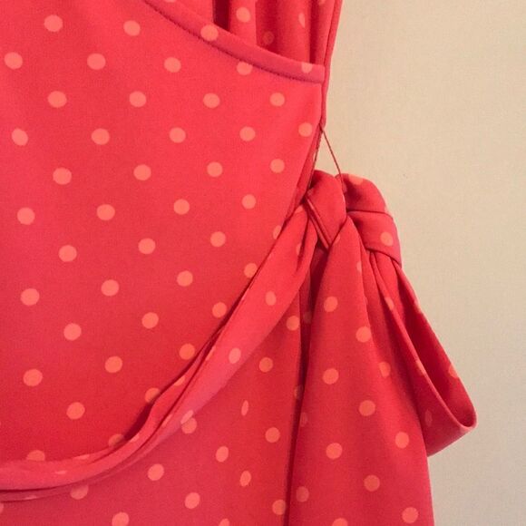 Jones & Co Faux Wrap Polka Dot Dress - Size Medium - Picture 4 of 13